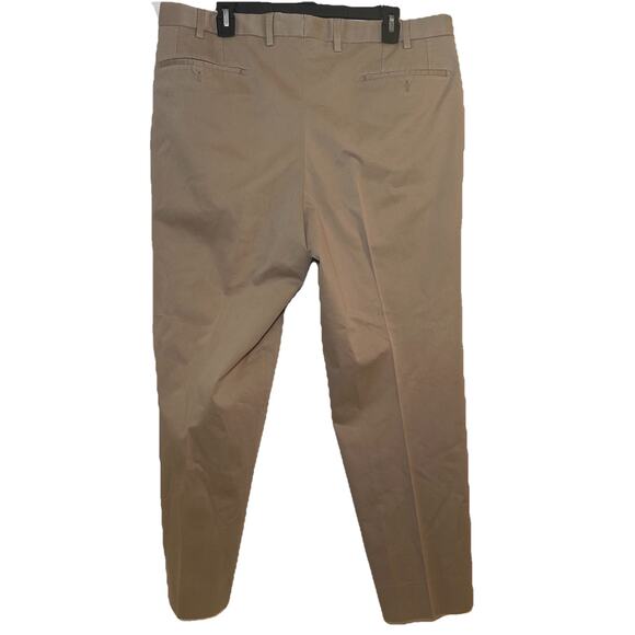 Hiltl Dayne Smart Pant Men 38x28 Khaki Pleat Stretch Ultimate Trouser Selvedge - Picture 2 of 8